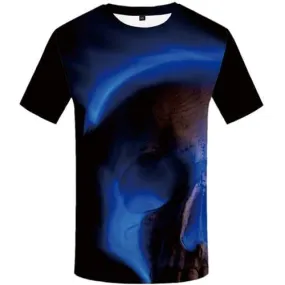 Skull T-shirt Men Aurora T shirts Funny Black Tshirts Novelty Gothic Tshirts Cool Short Sleeve Punk Rock Unisex S-5XL Streetwear