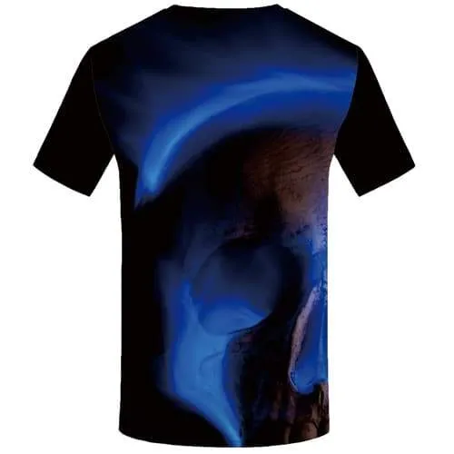 Skull T-shirt Men Aurora T shirts Funny Black Tshirts Novelty Gothic Tshirts Cool Short Sleeve Punk Rock Unisex S-5XL Streetwear