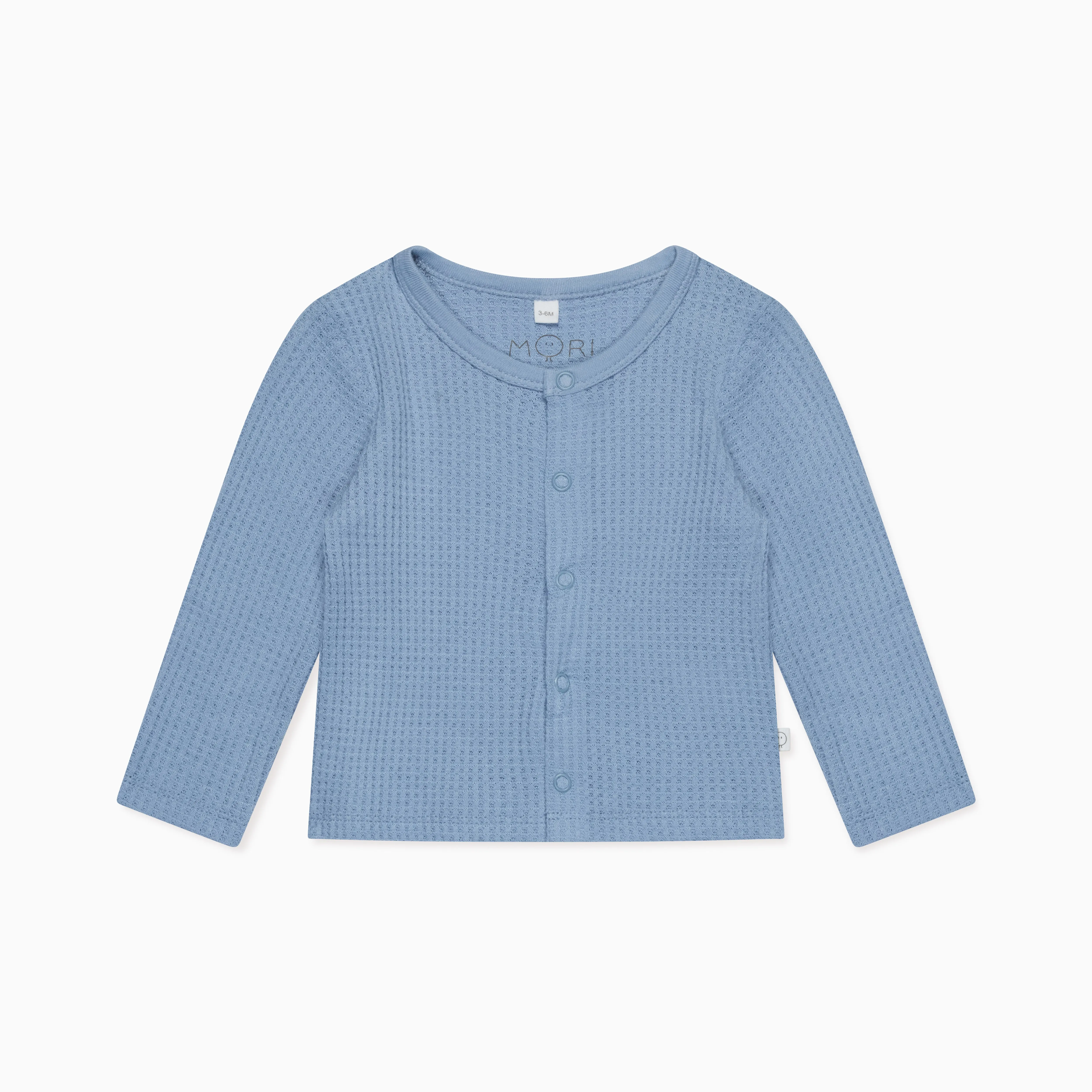 Sky Waffle Cardigan & Footed Leggings Outfit