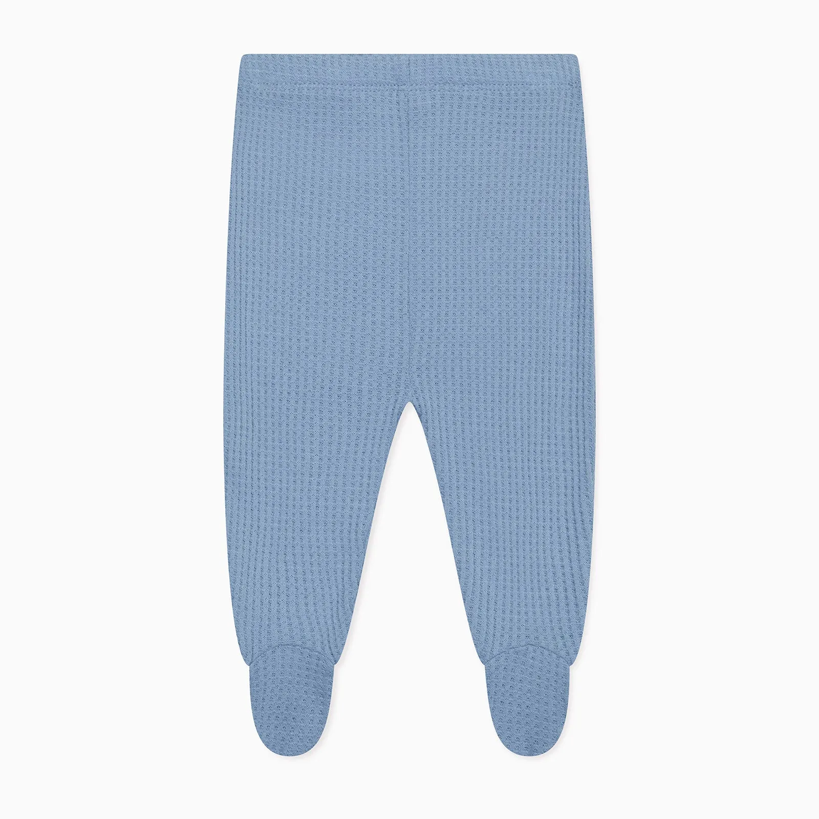 Sky Waffle Cardigan & Footed Leggings Outfit