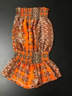 SMOCKED ROMPER TANGERINE DREAM