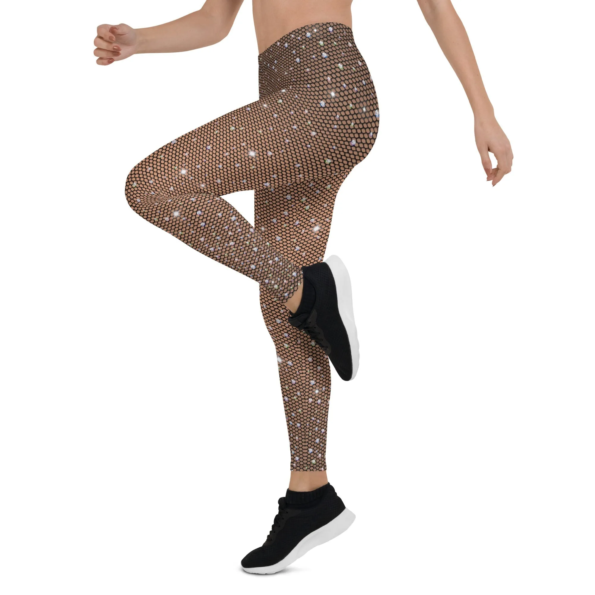 Sparkle Fishnet Print Leggings