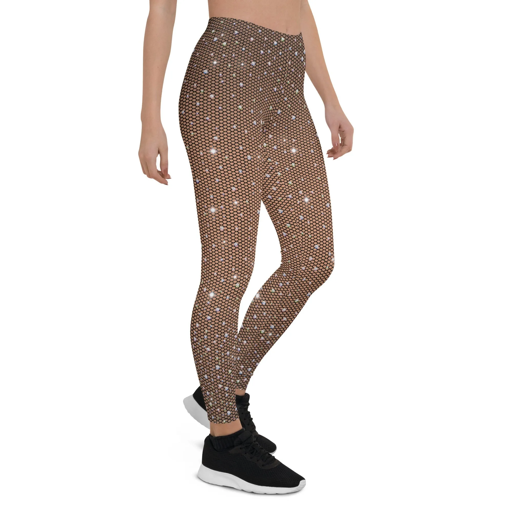 Sparkle Fishnet Print Leggings