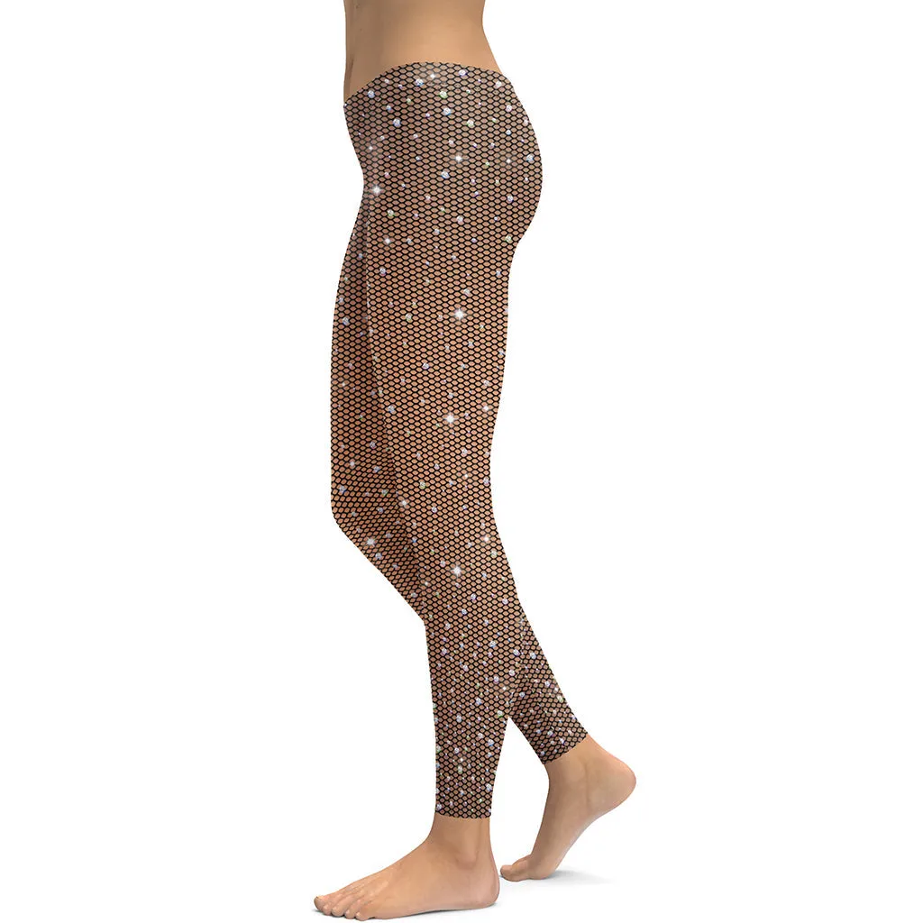 Sparkle Fishnet Print Leggings