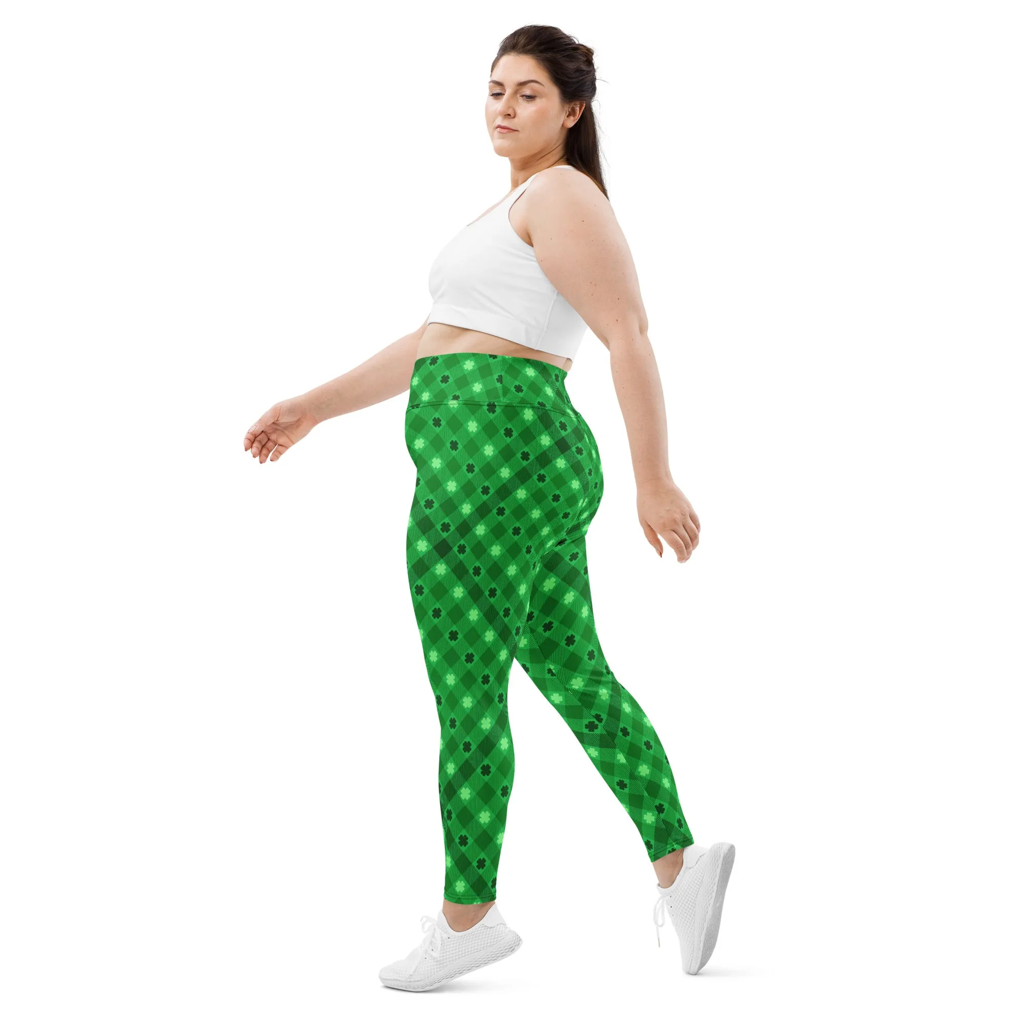 St. Patrick's Day Plaid Plus Size Leggings