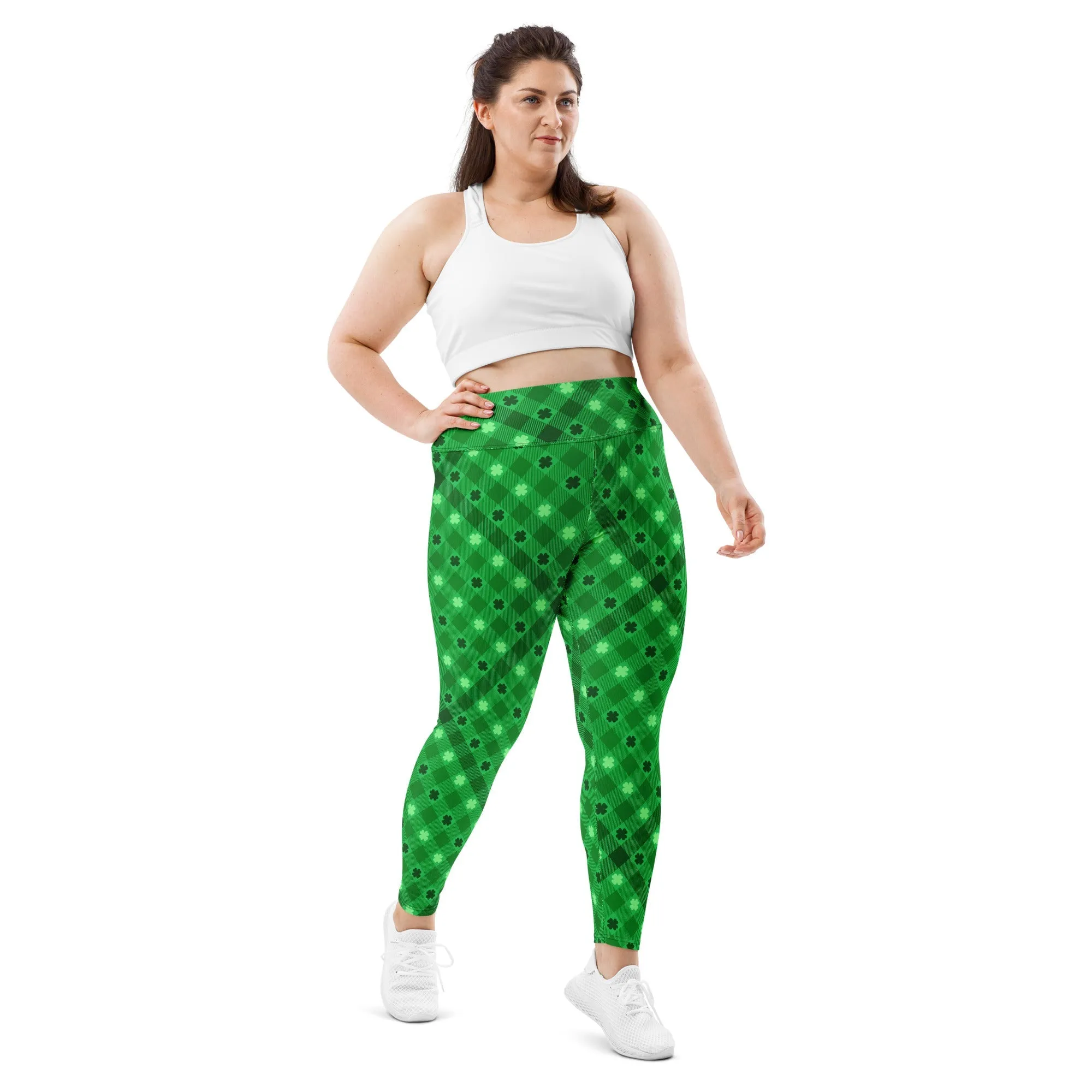 St. Patrick's Day Plaid Plus Size Leggings