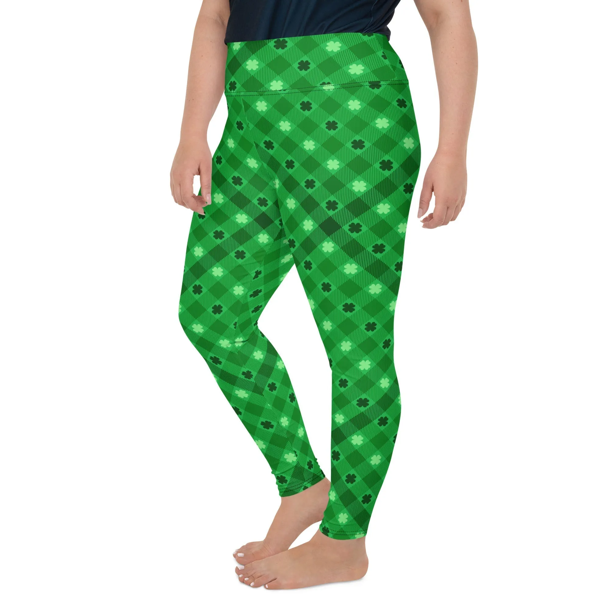 St. Patrick's Day Plaid Plus Size Leggings