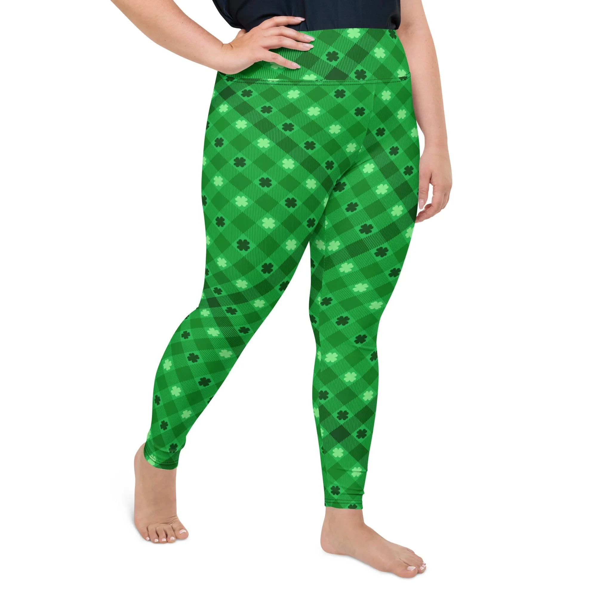 St. Patrick's Day Plaid Plus Size Leggings