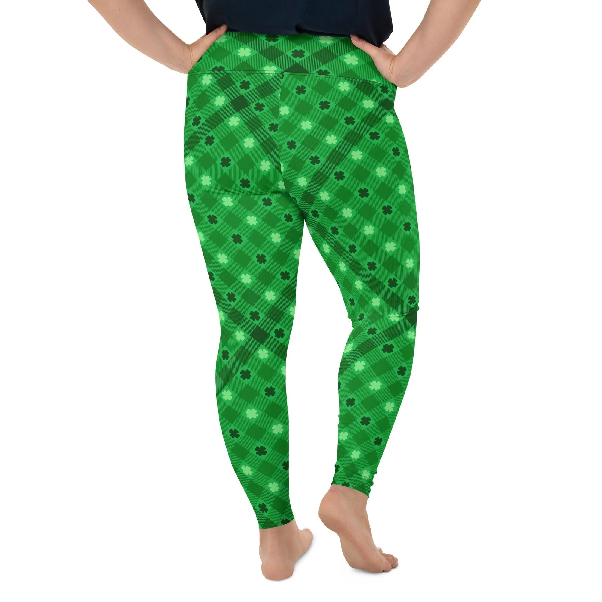 St. Patrick's Day Plaid Plus Size Leggings