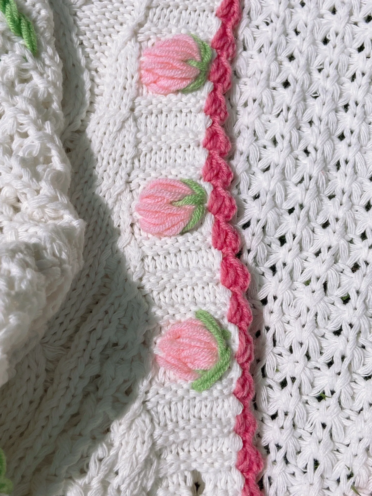 Strawberry Hand Embroidery Cardigan Sweater