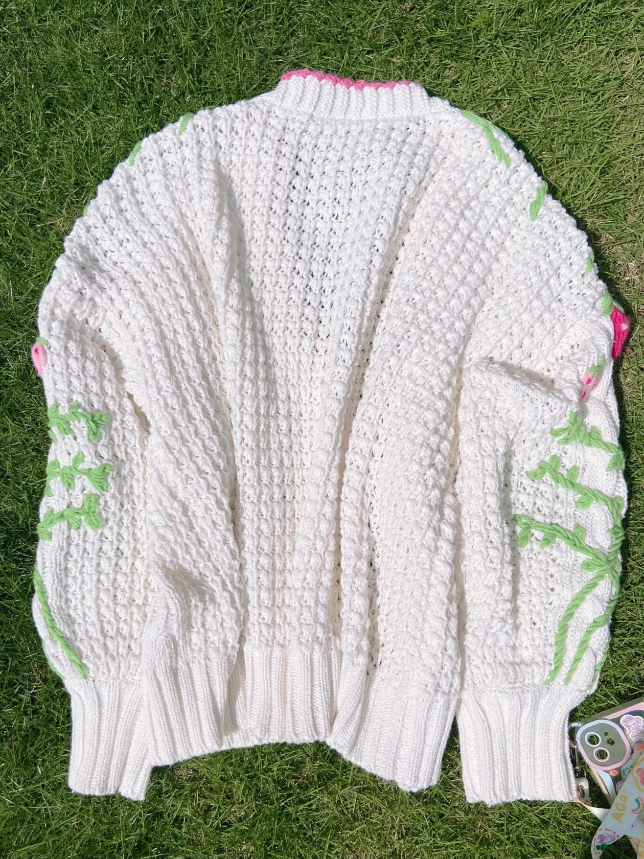 Strawberry Hand Embroidery Cardigan Sweater