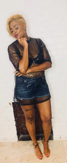 STYLEBRITY Sequins Peekaboo SHIRT