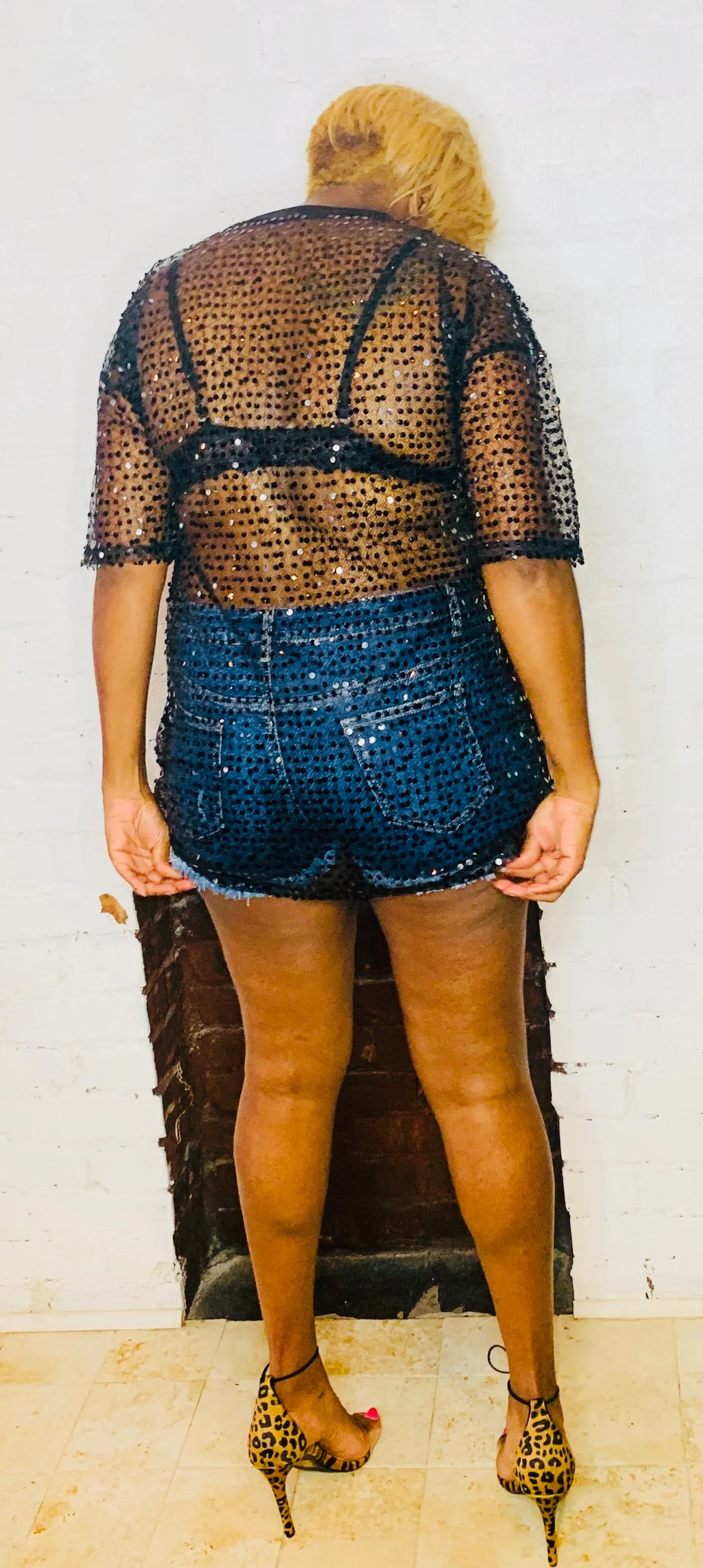STYLEBRITY Sequins Peekaboo SHIRT