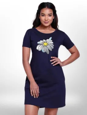 Stylish Flower Printed Long T-shirt For Women's