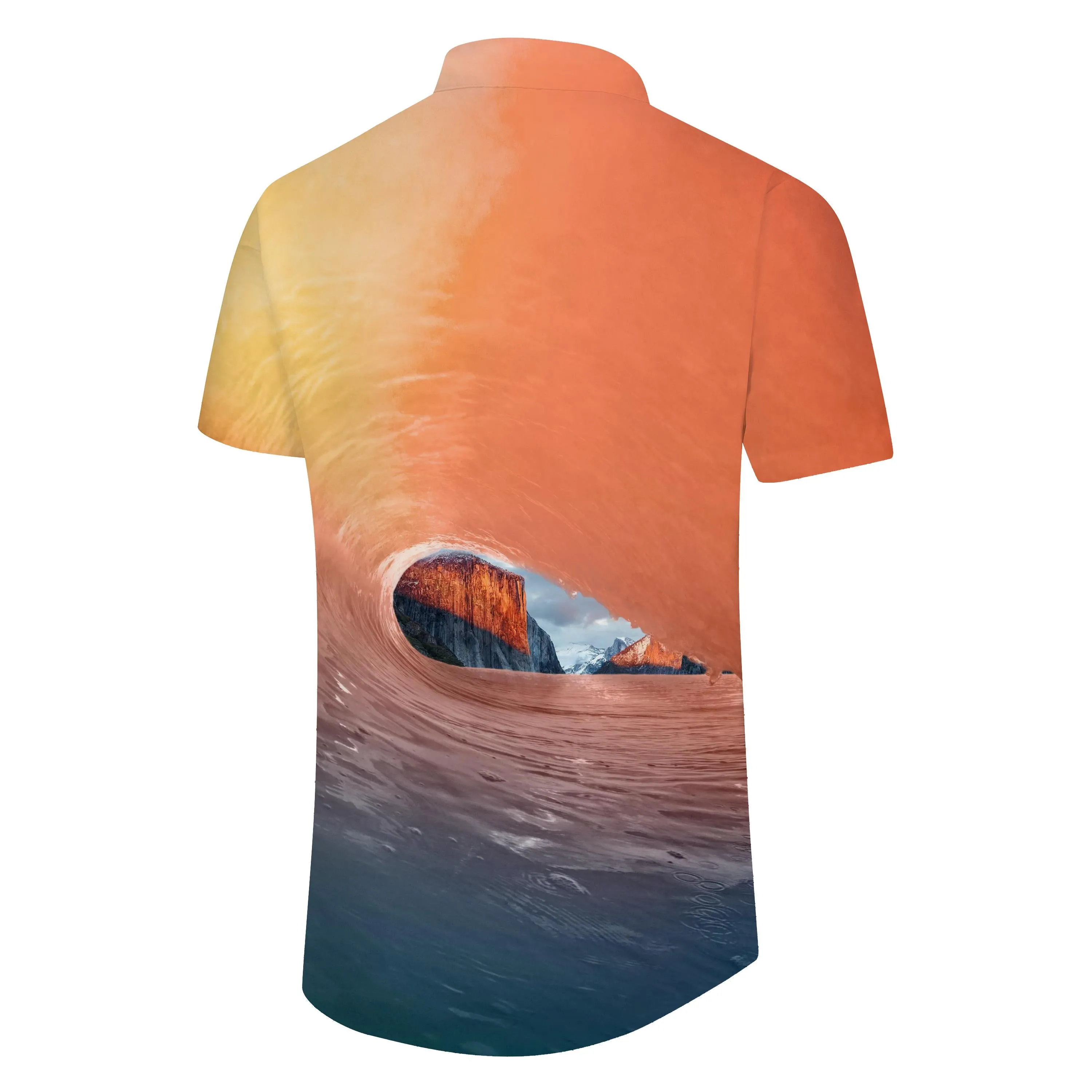 Sunset Sea Men's Tropical Hawaiian Shirt 3D Printed Short Sleeve Shirt Summer Beach Swimming
