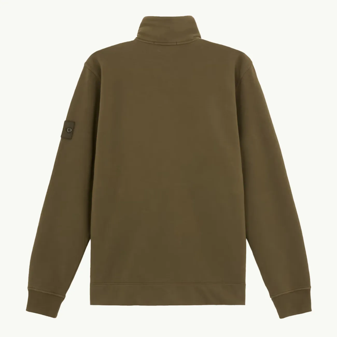 Sweatshirt Organic Cotton Fleece Zip Through Ghost Patch - Military Green 5481