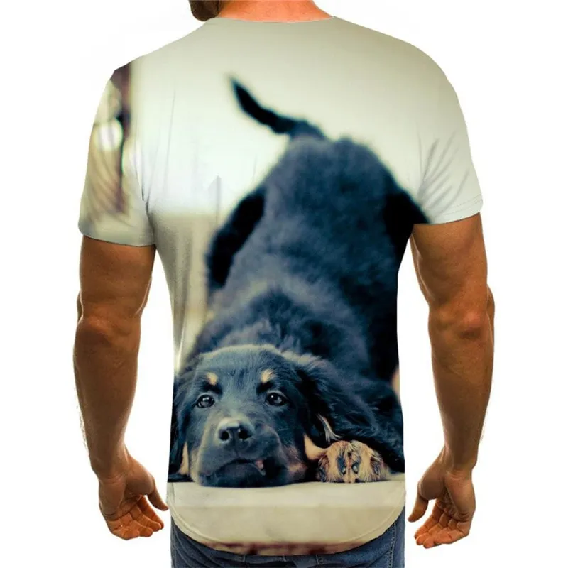 t shirt dog shirt tee Puppy Cute animal big Smart dogs art costume men's Casual
