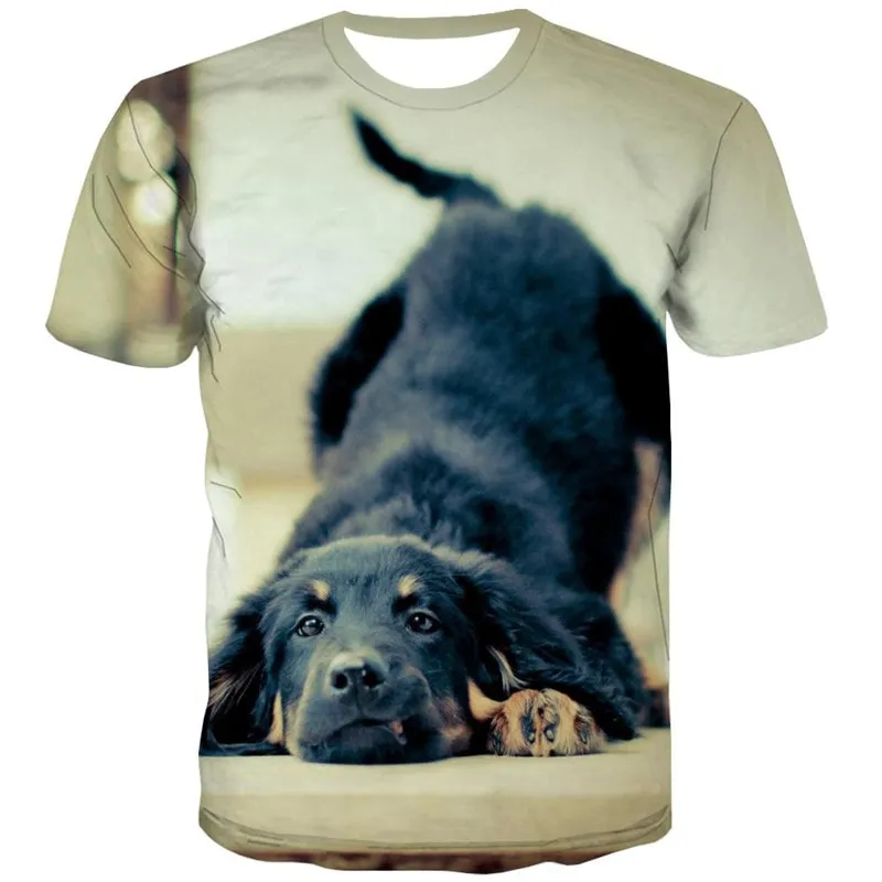t shirt dog shirt tee Puppy Cute animal big Smart dogs art costume men's Casual