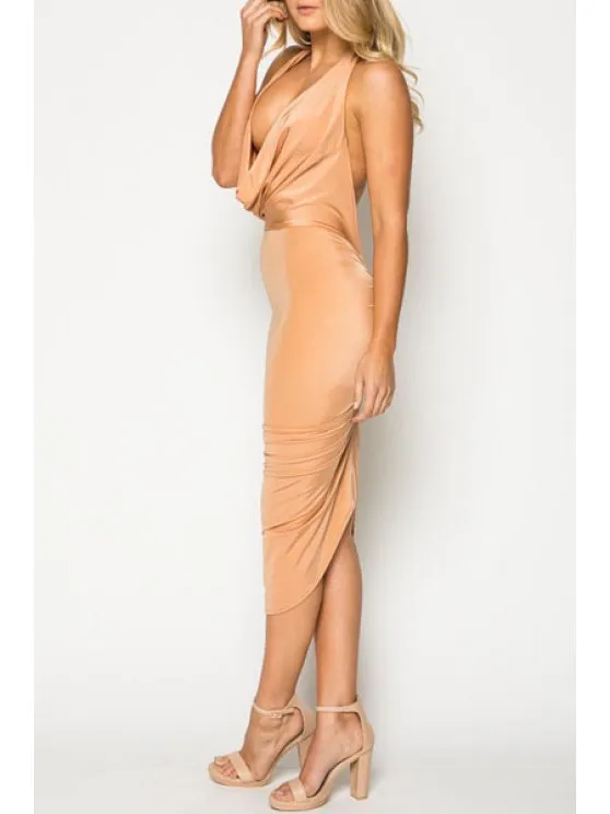 TastyHottie - Beautiful Solid Color Halterneck Bodycon Dress
