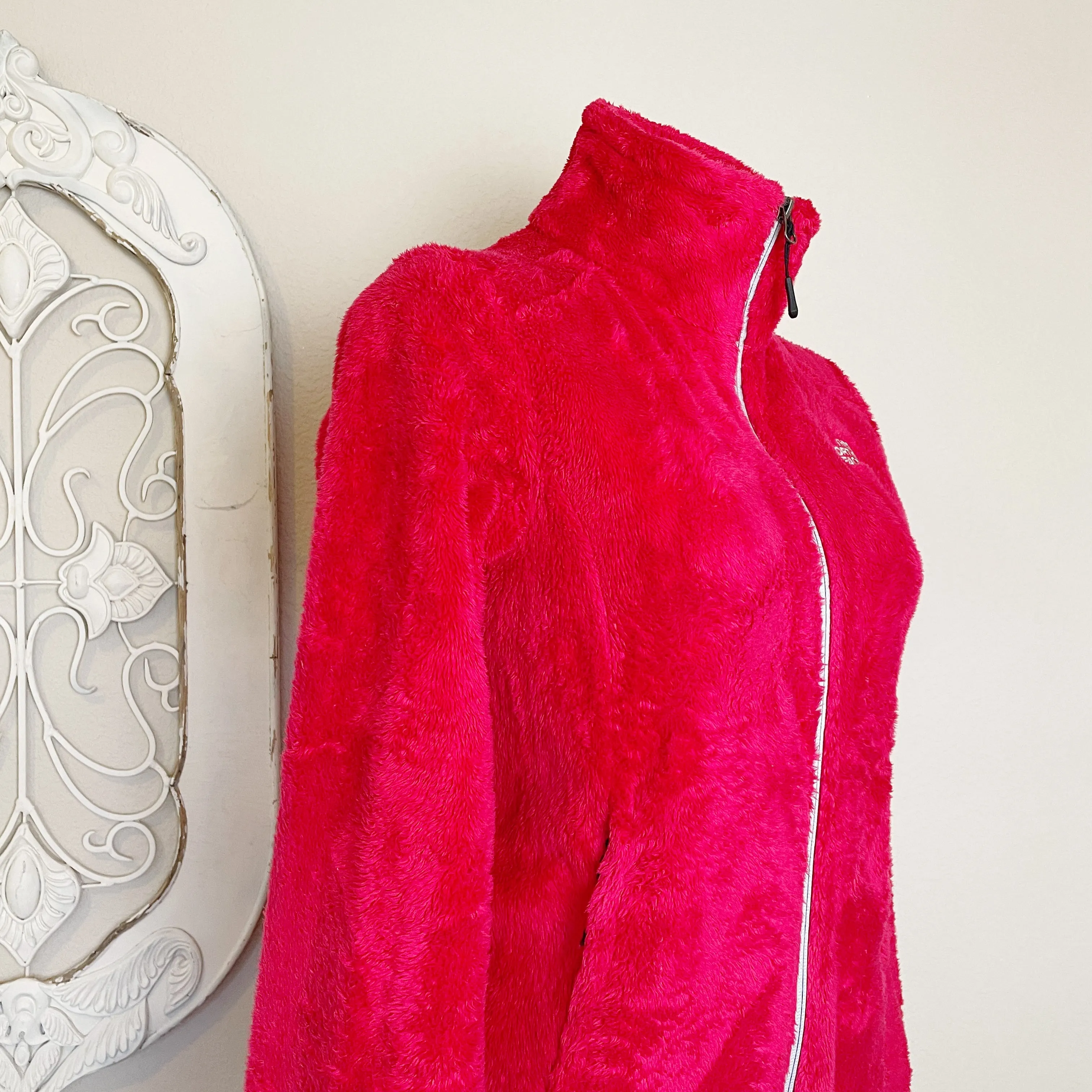 The North Face | Womens Red Fuzzy Sherpa Zip Jacket | Size: XS