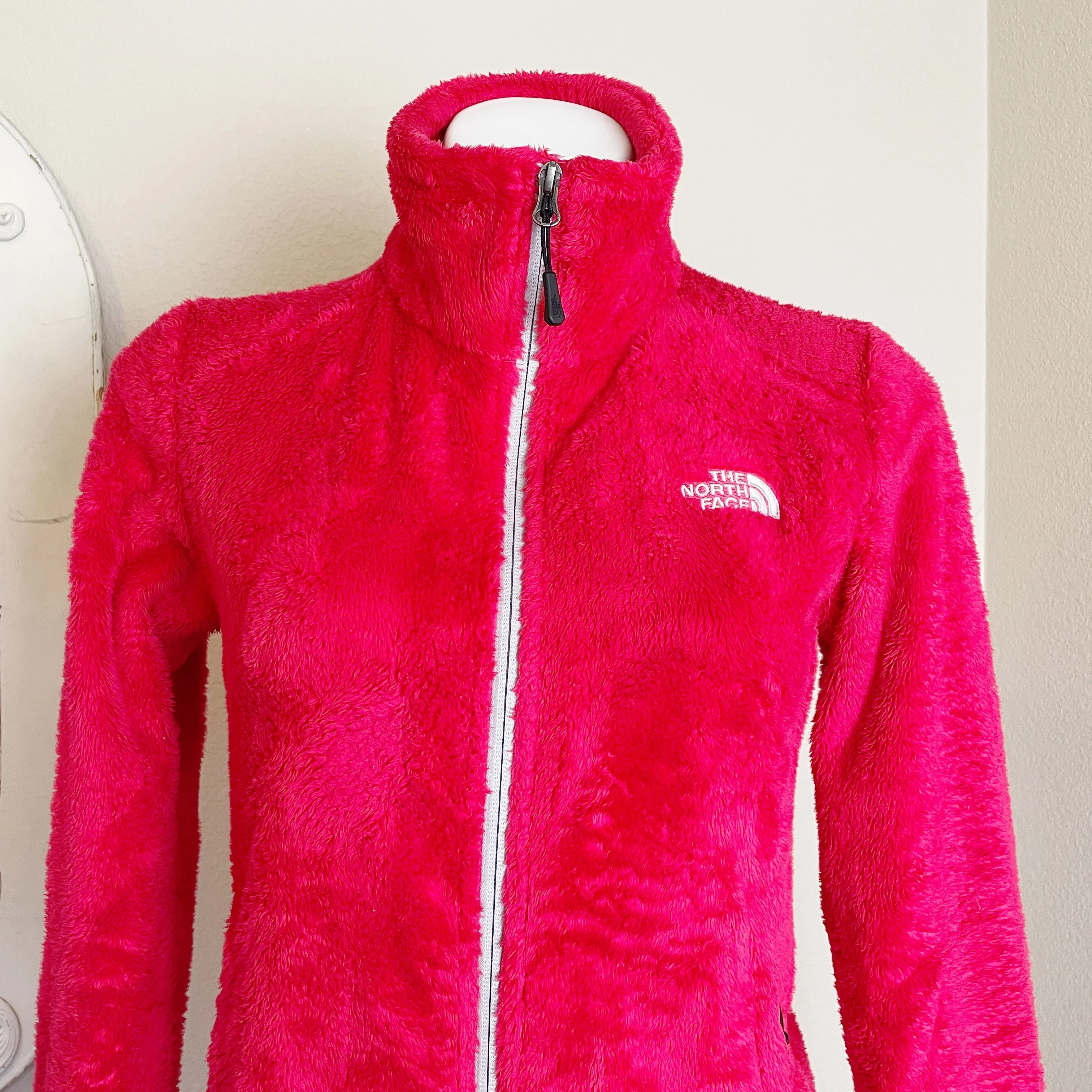 The North Face | Womens Red Fuzzy Sherpa Zip Jacket | Size: XS