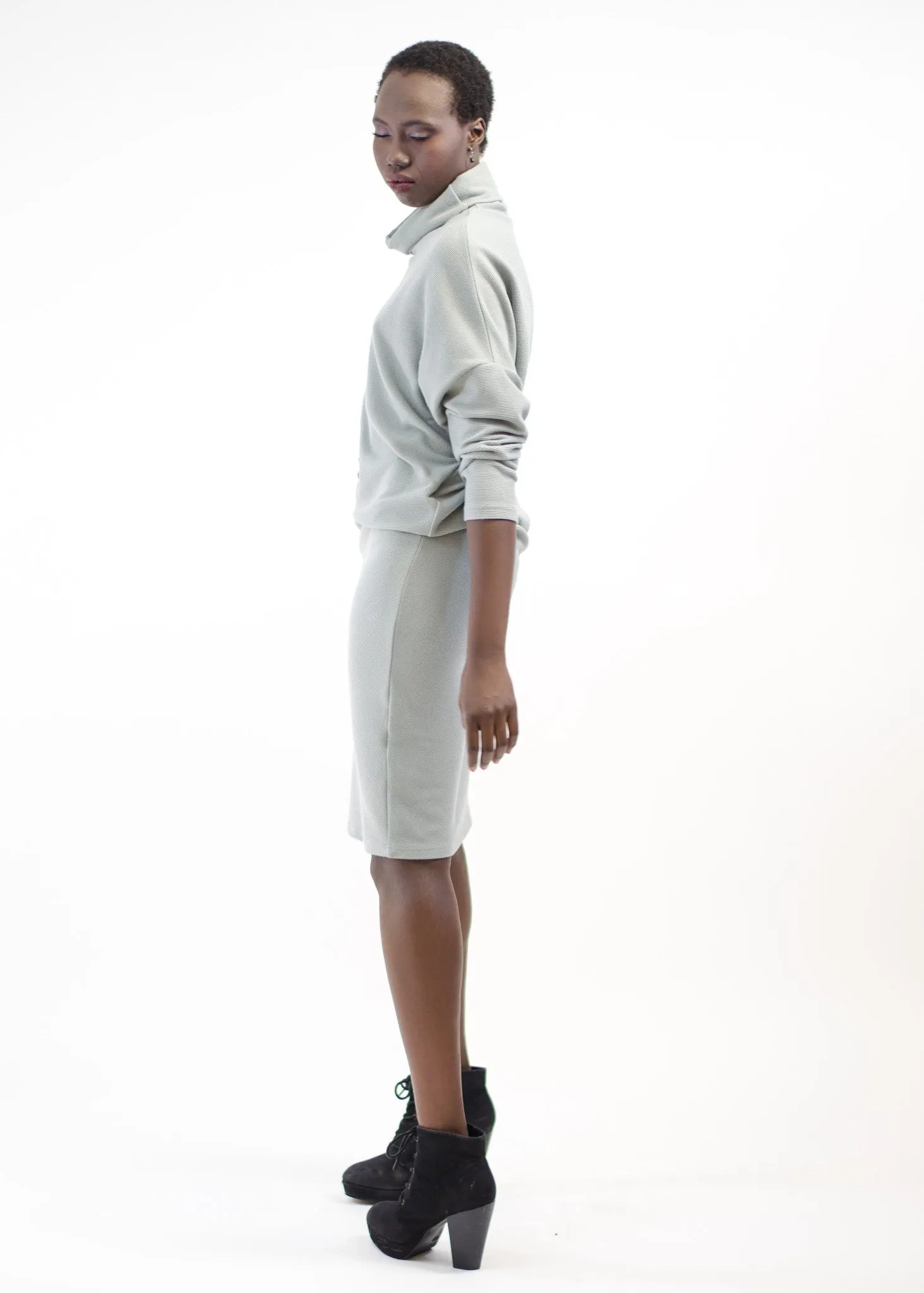 Turtleneck Dolman Midi Dress