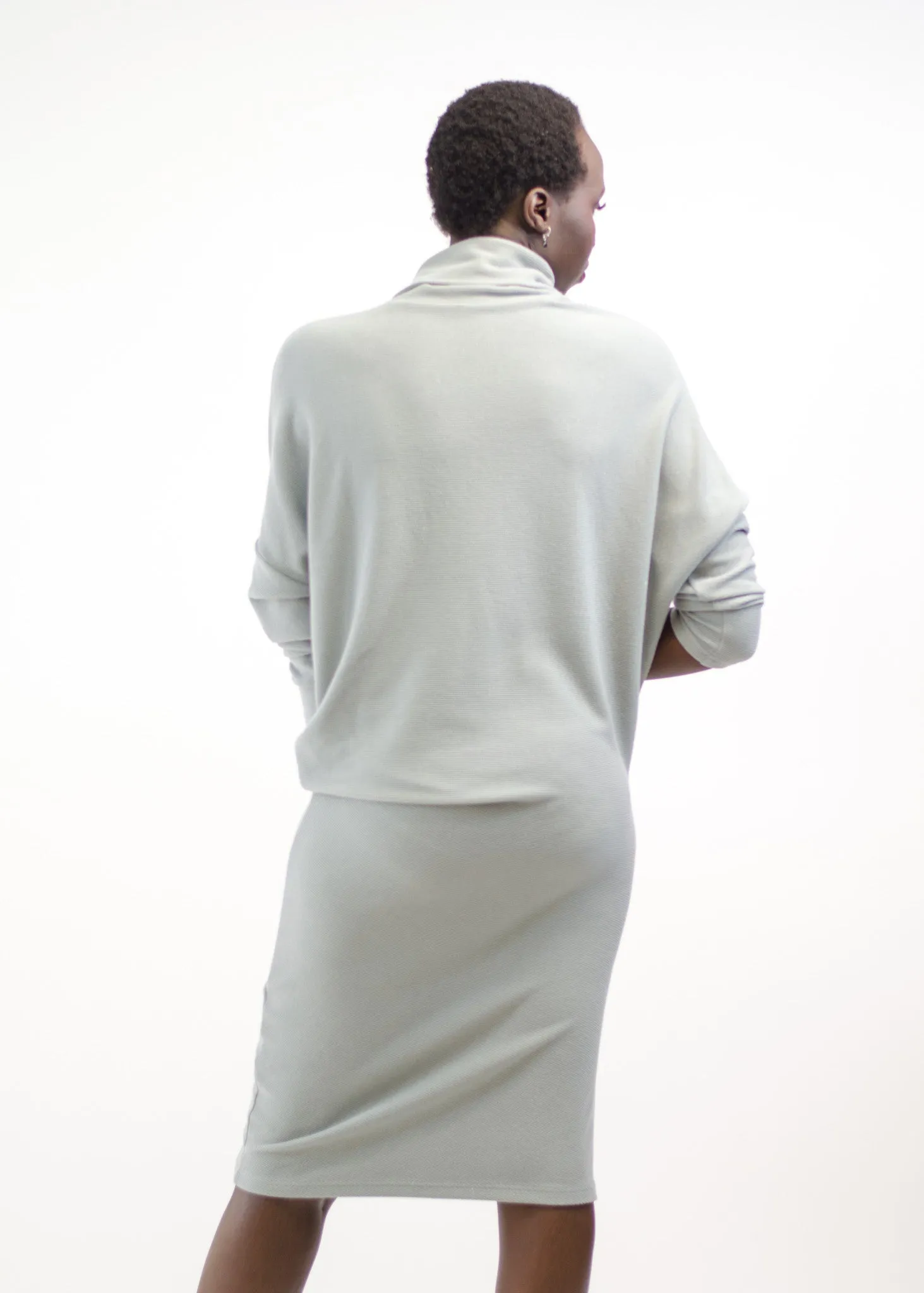 Turtleneck Dolman Midi Dress