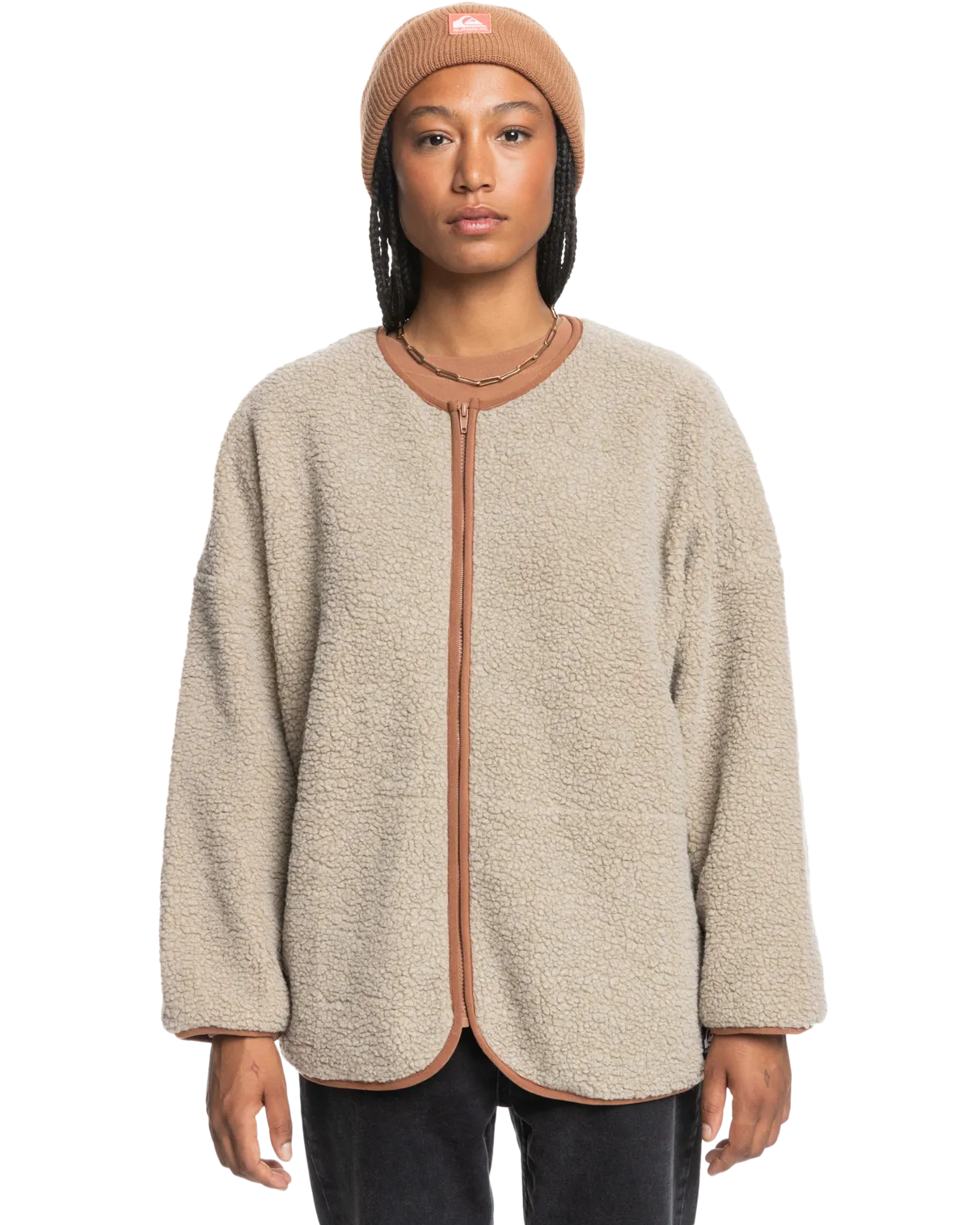 Uni Polar Zip Fleece Jacket in Twill
