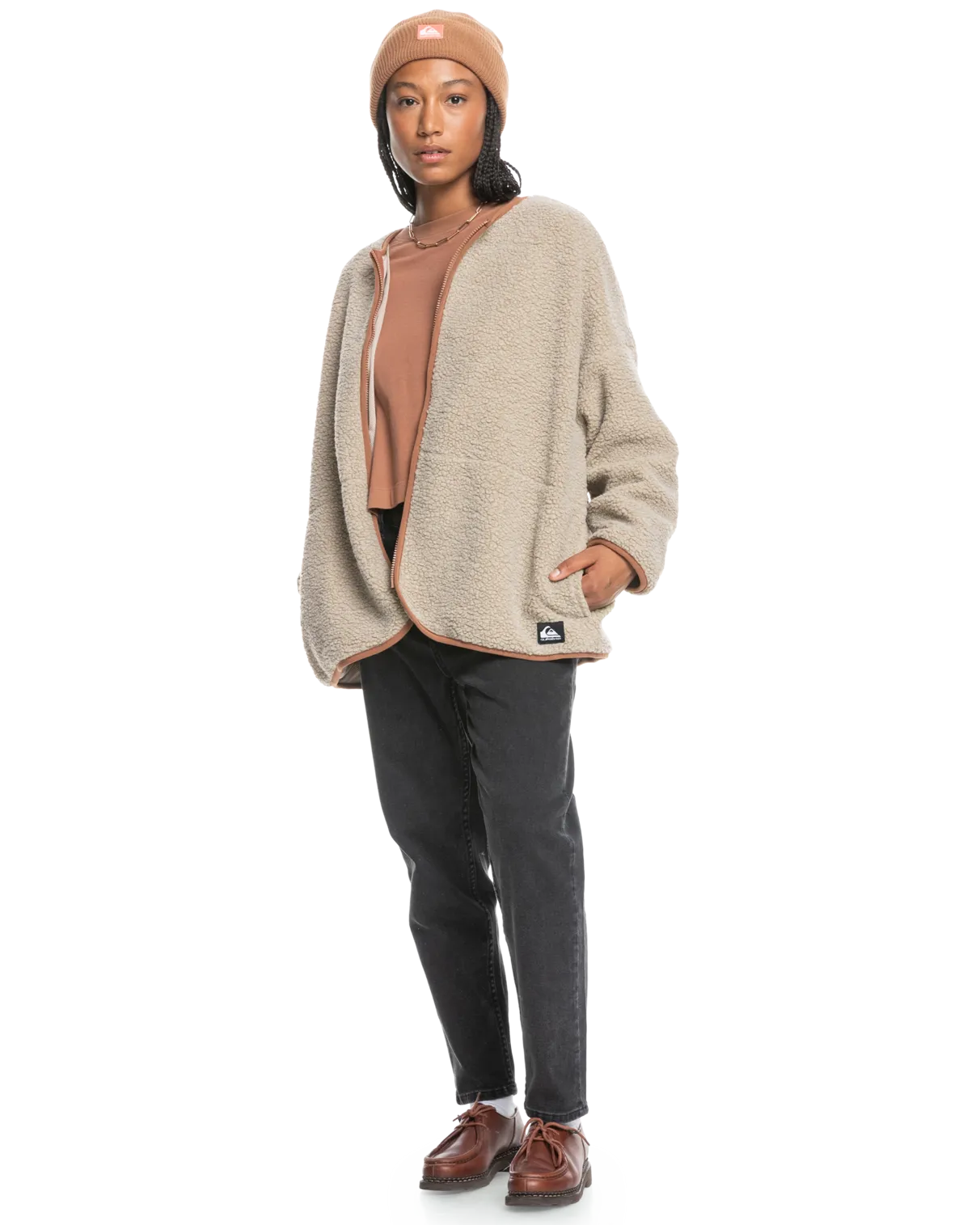 Uni Polar Zip Fleece Jacket in Twill
