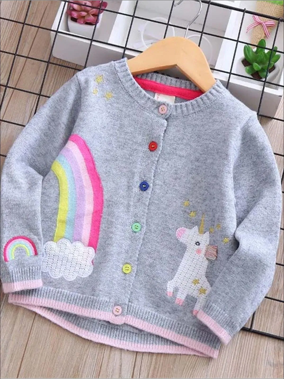 Unicorn Bestie Rainbow Cardigan