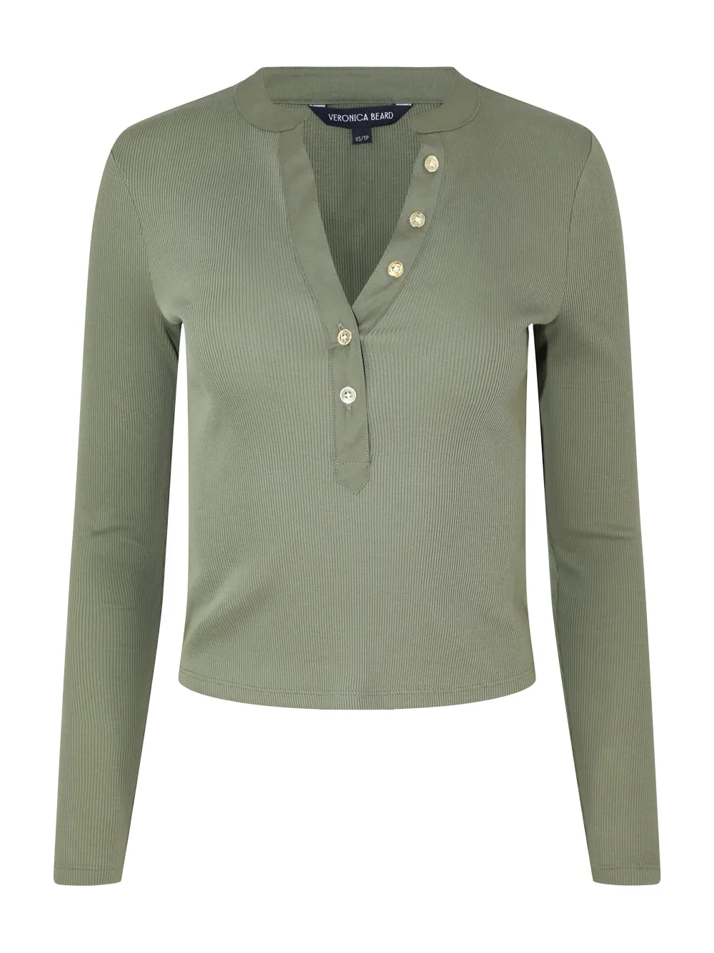Veronica Beard Jocelyn Top in Stone Army