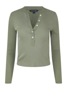 Veronica Beard Jocelyn Top in Stone Army