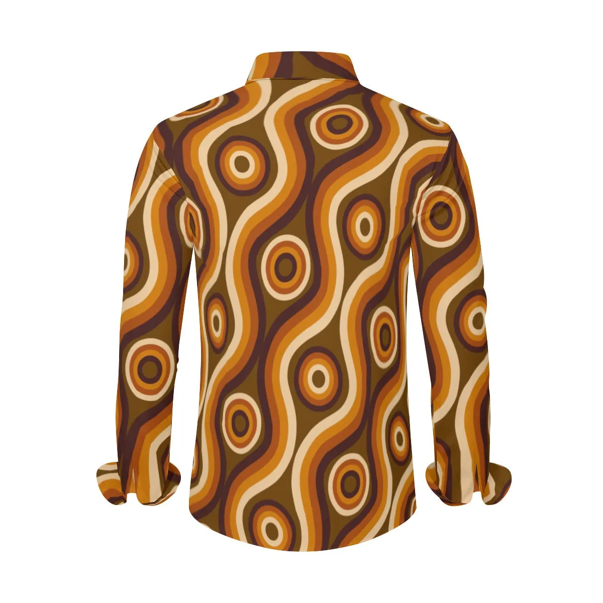 Vintage 70s style shirt, Retro Shirt Men, Hippie Shirt Men, Men's Brown shirt, 70s Shirt Men, 70s inspired shirt, Groovy Men's dress shirt