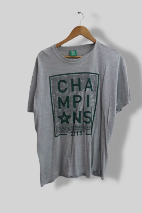 Vintage Grey Celtic FC Champions scottish premiership 2015 graphics mens tees XL