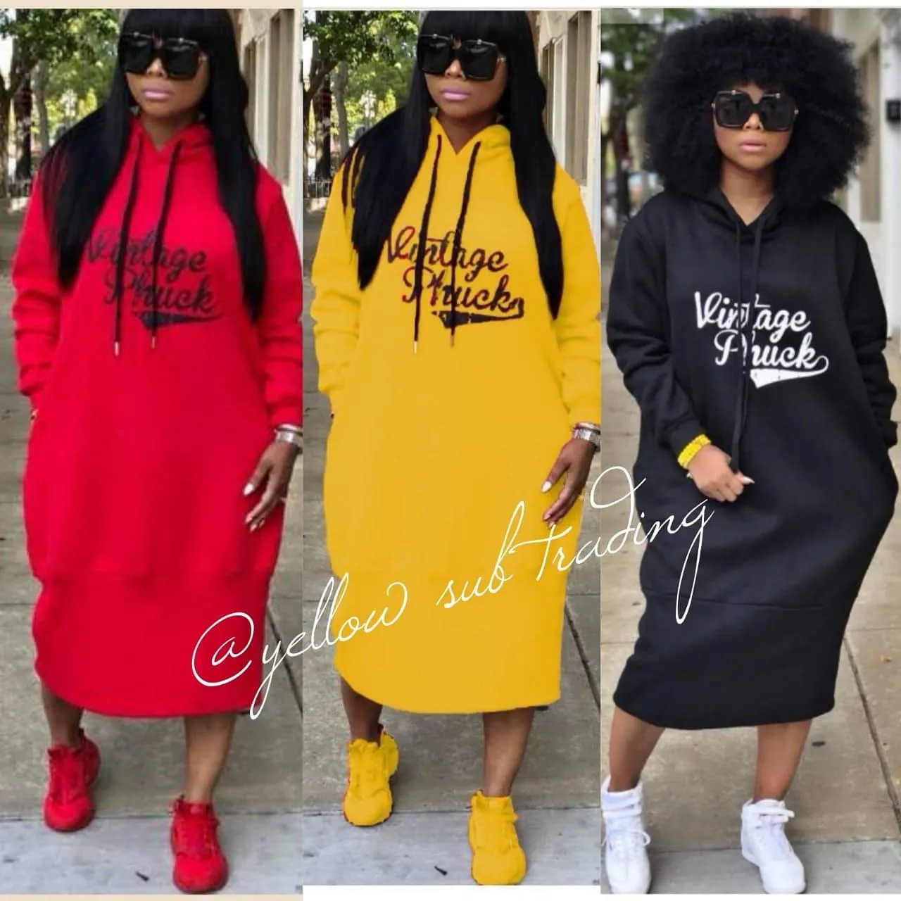 Vintage Hooded Sweater Dress