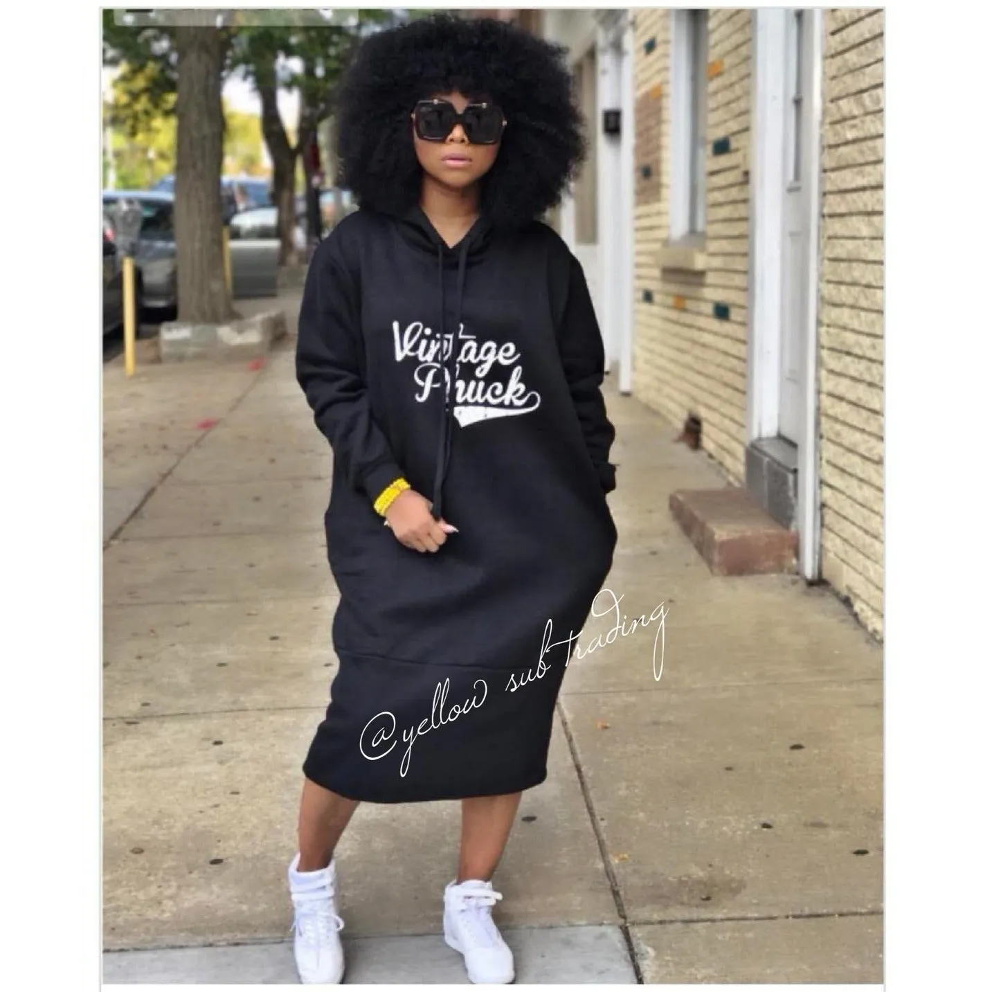 Vintage Hooded Sweater Dress