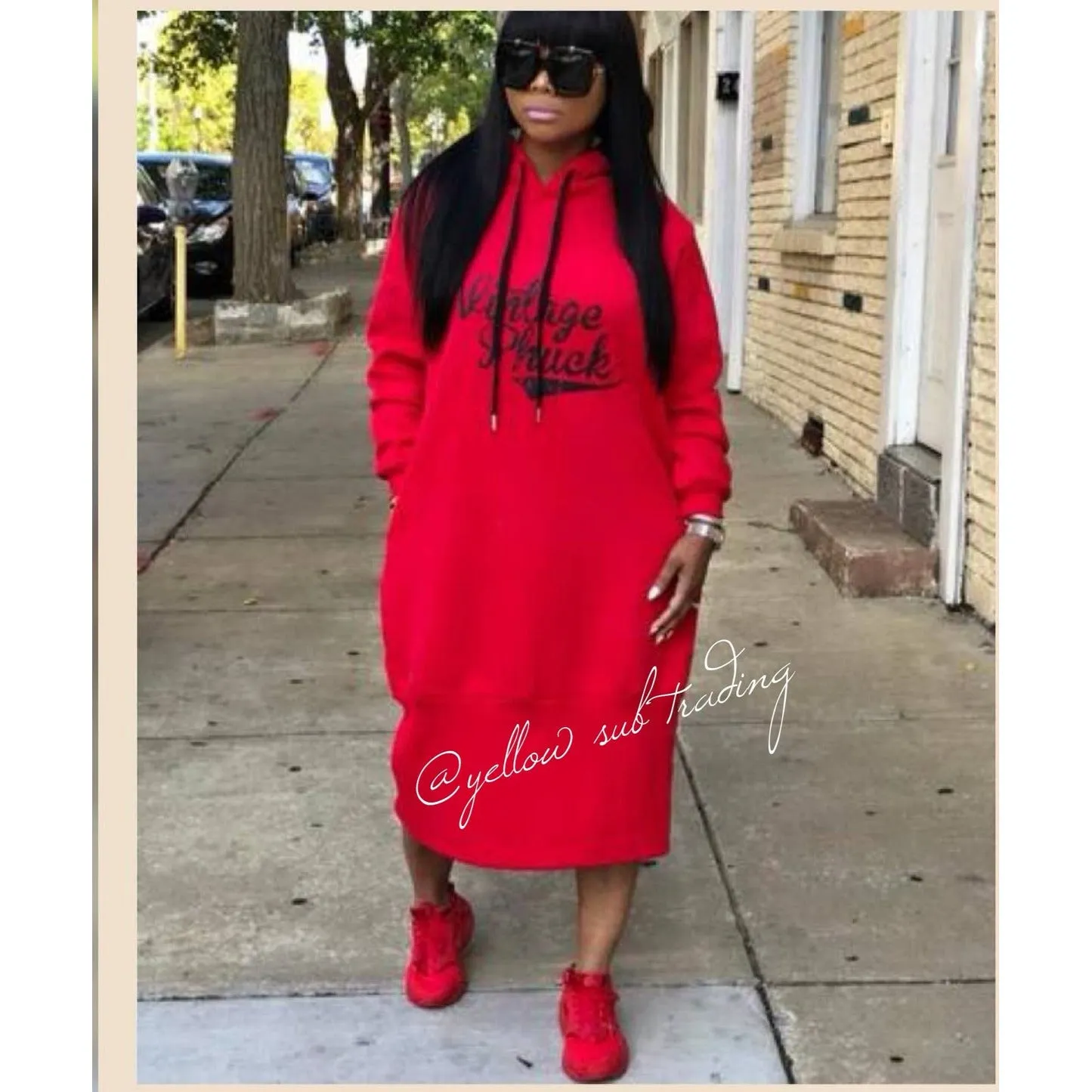 Vintage Hooded Sweater Dress