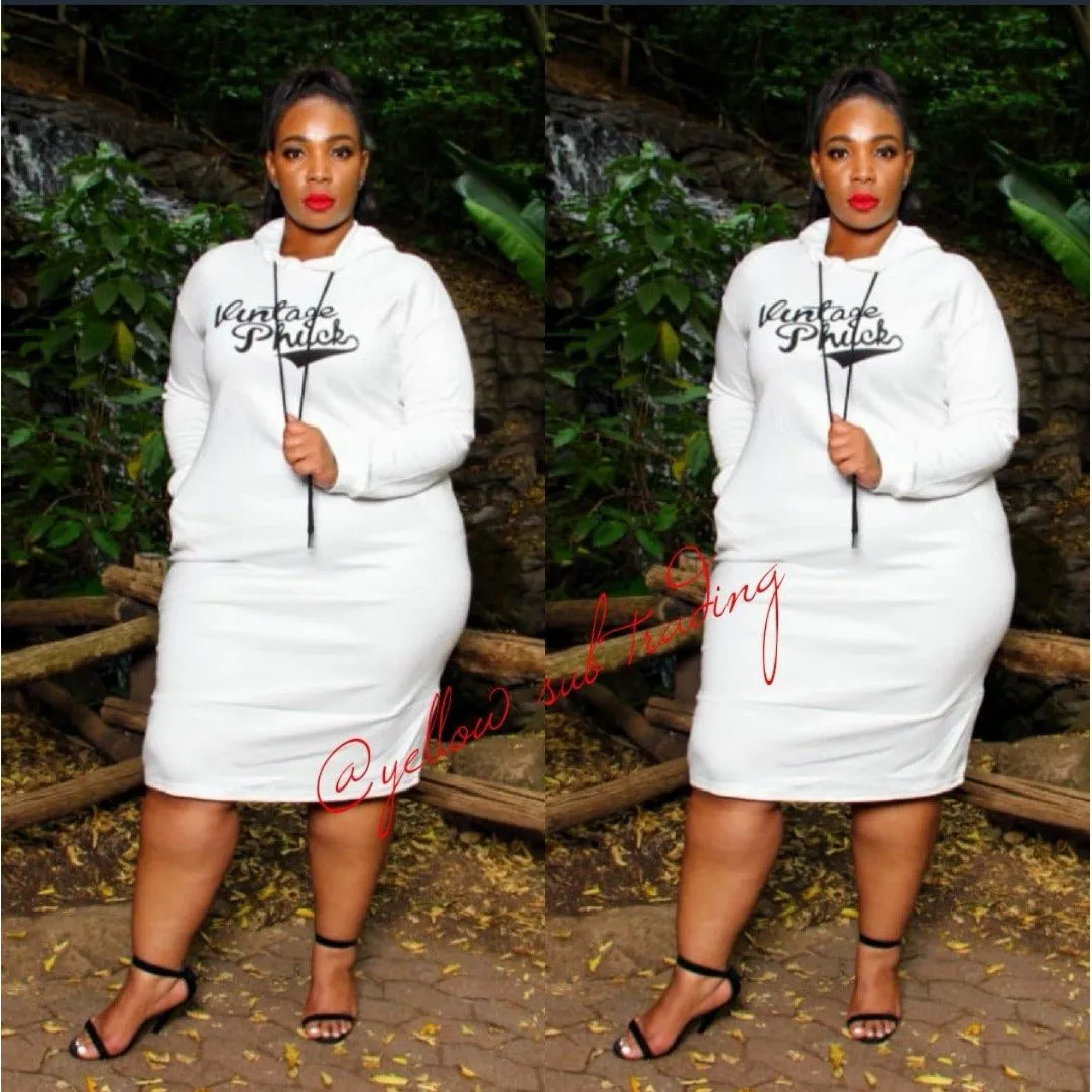 Vintage Hooded Sweater Dress