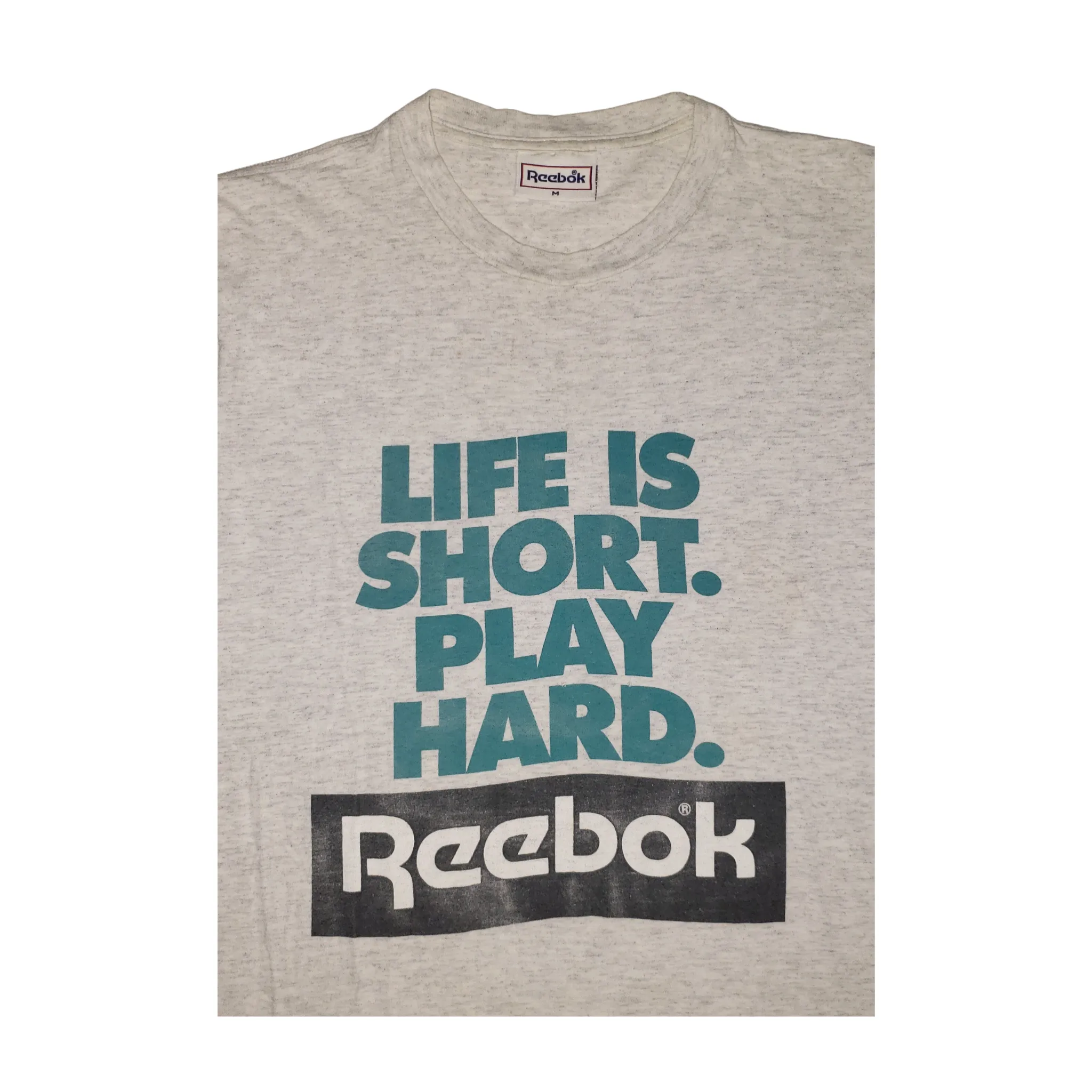Vintage Reebok Life is Short 90's T-Shirt Md