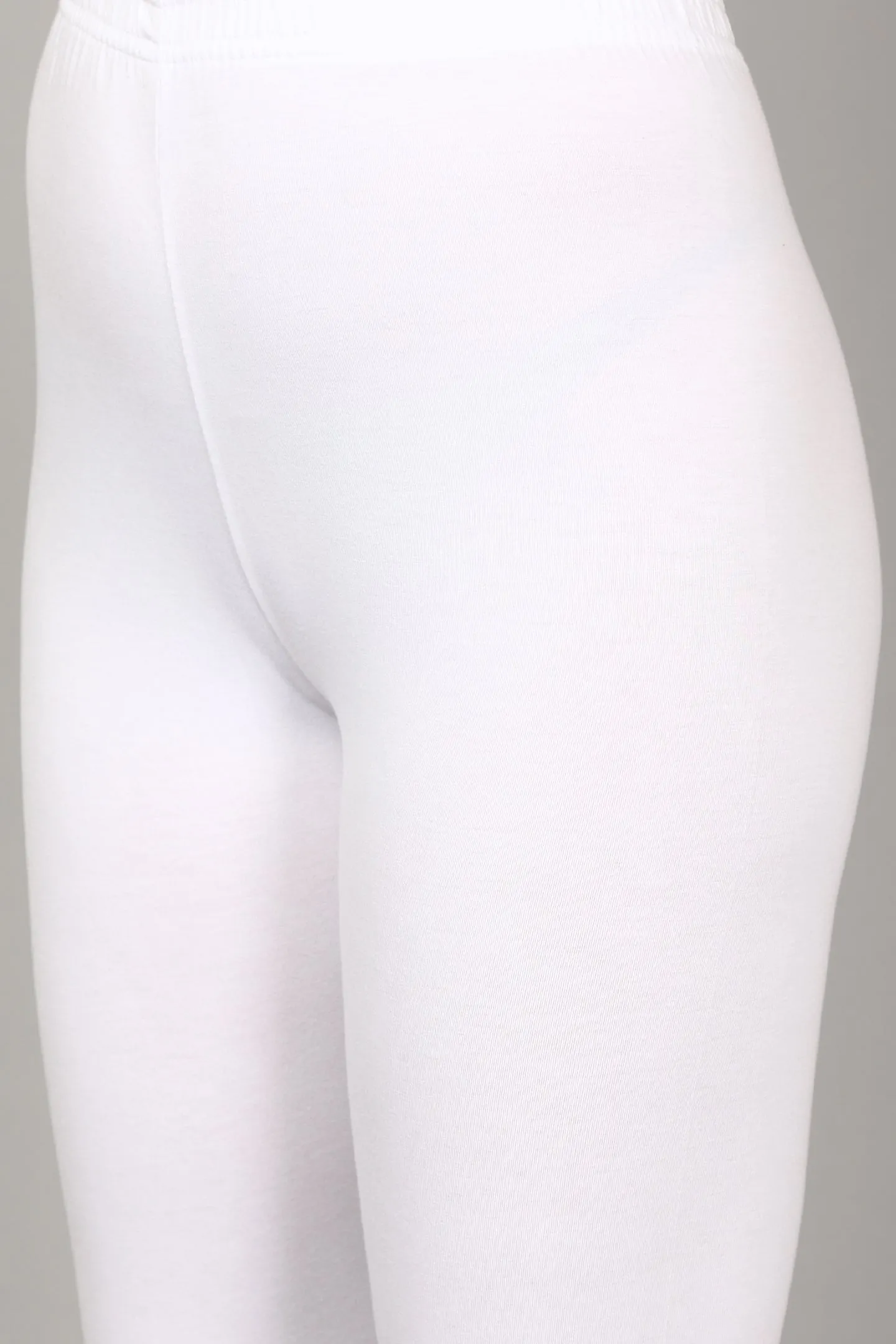 VISCOSE ANKLE LEGGINGS - WHITE