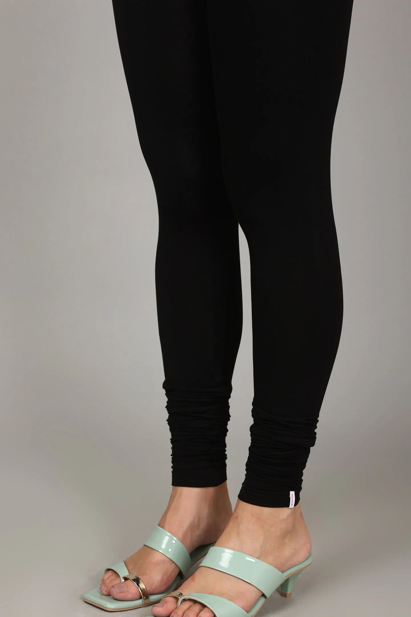 VISCOSE CHURIDAR LEGGINGS - BLACK
