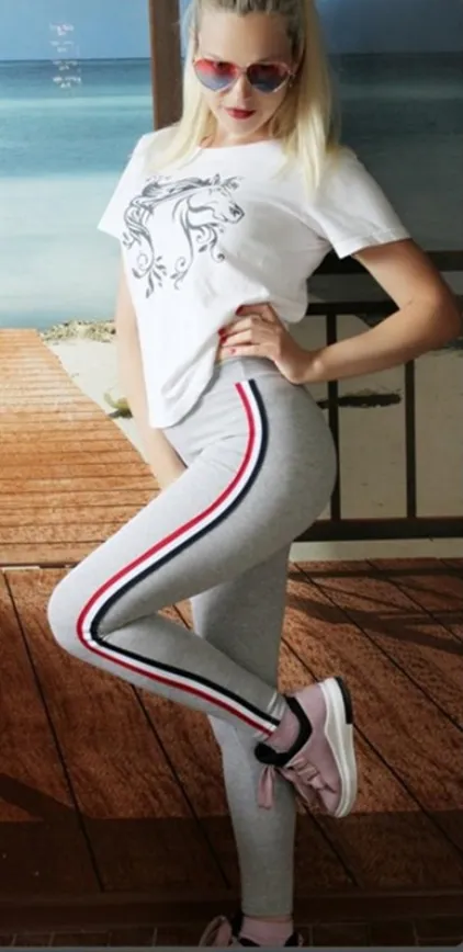 Women's Cotton Casual Plus Size High Waist Fitness Leggings