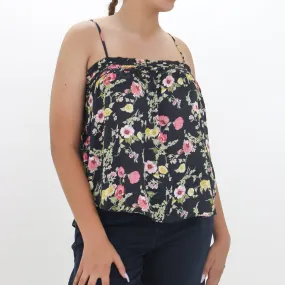 Women's Floral Print Top,Black