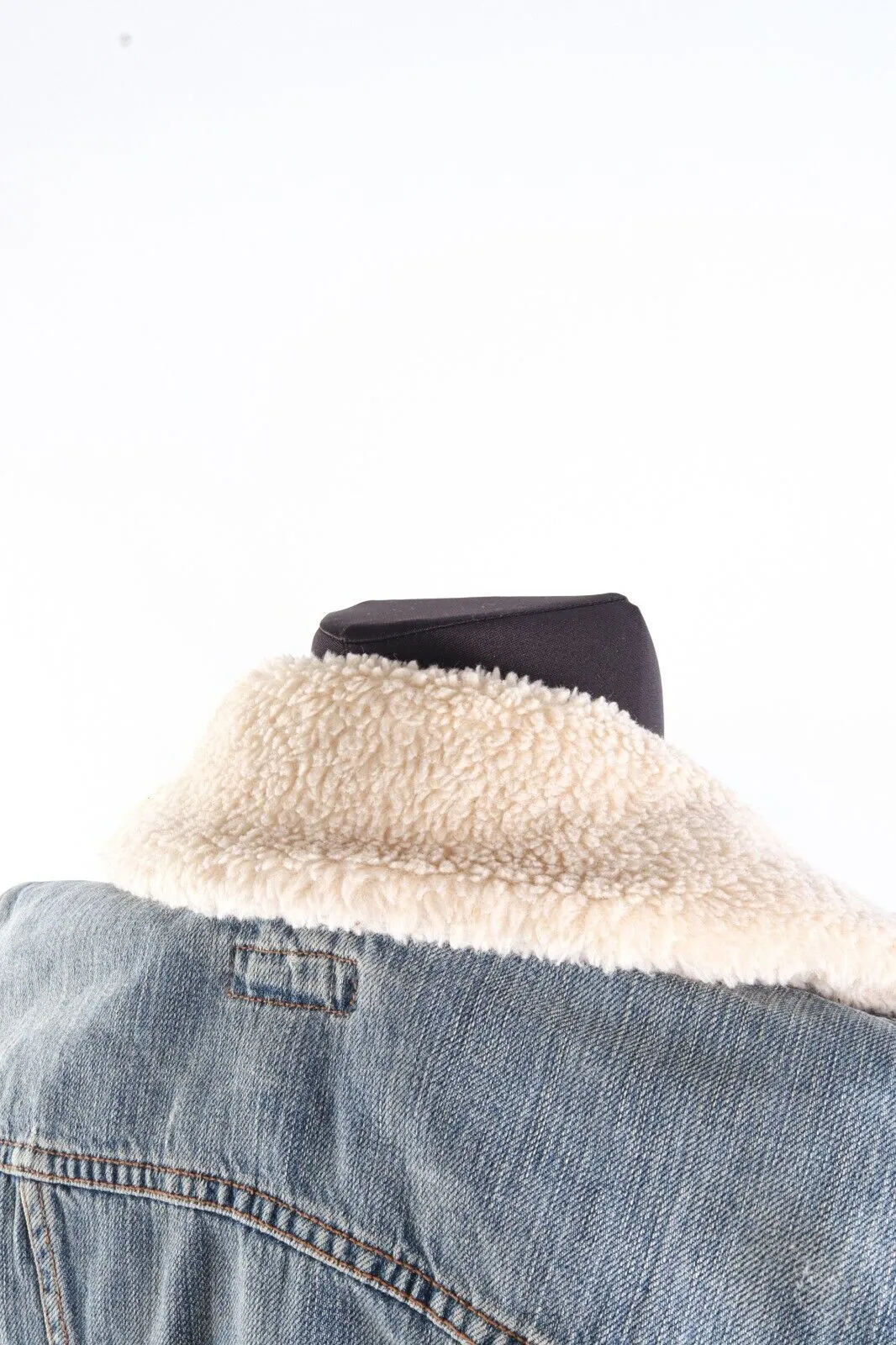Women's GANT Blue Denim 100% Cotton Sherpa Detachable Collar Jacket Size XXS