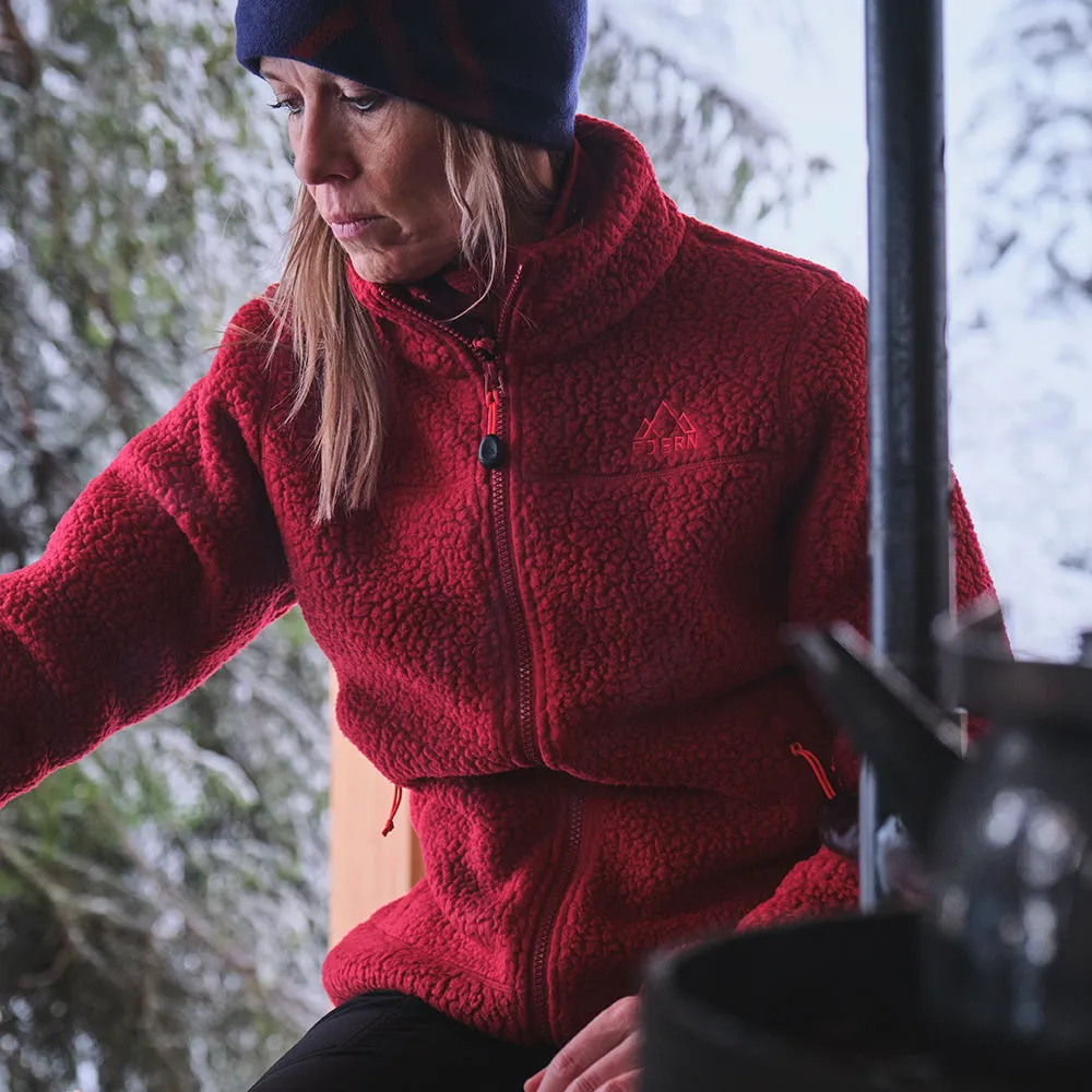 Womens Koselig Polartec Fleece Jacket (Red/Orange)