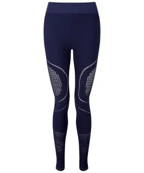 Womens TriDri® seamless 3D fit multi-sport reveal leggings | Navy