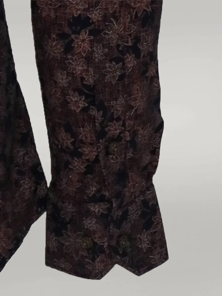 WSS Bloom Patterned Brown Slim Fit Shirt  - Singen