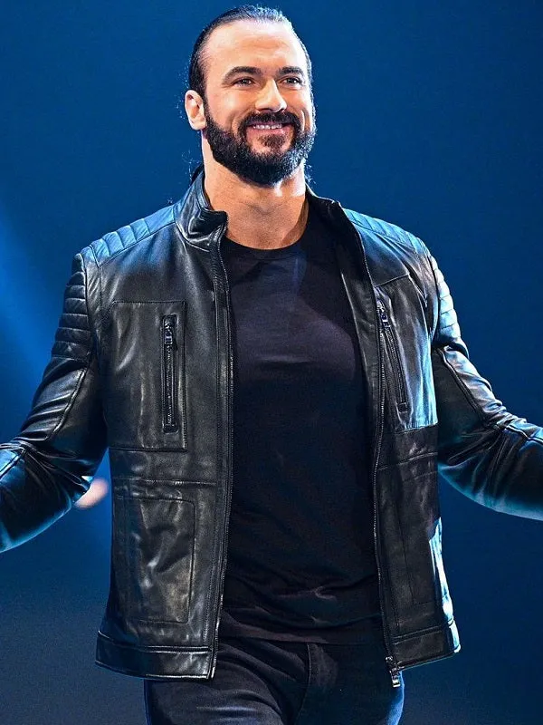 WWE Wrestler Leather Jacket Worn By Drew McIntyre | Drew McIntyre WWE Wrestler Leather Jacket